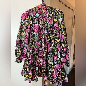 Beautiful long sleeve, high neck, tie belt dress